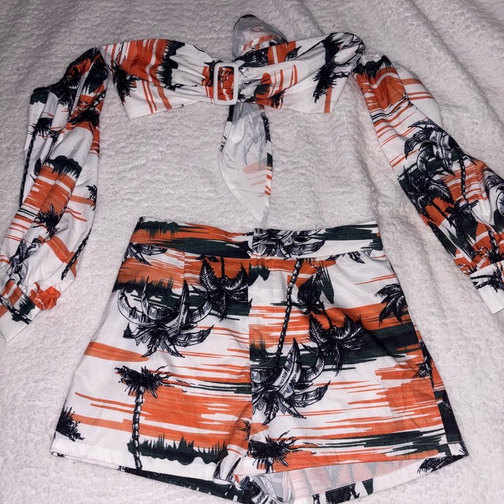 Tropical Print Two-Piece Set